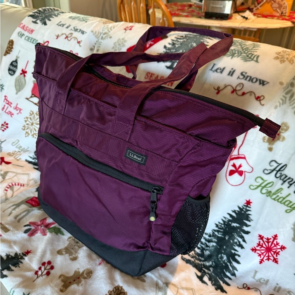 L.L. Bean Deep Purple and Black Tote Bag